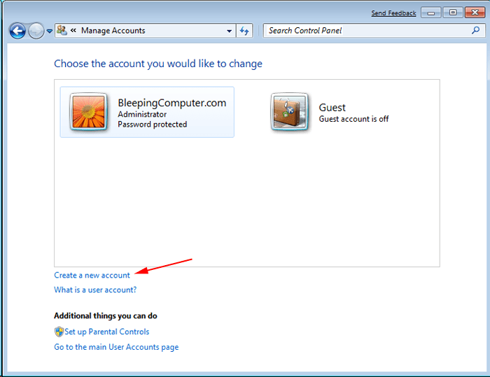 Create a new Windows Admin User - Screenshot